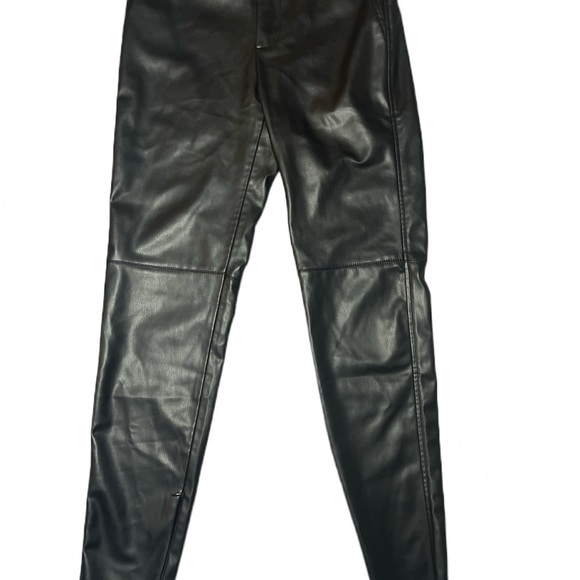 Zara Faux Leather Leggings with Zipper - Picture 3 of 8